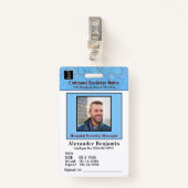 Werknemer Fotonaam Logo-ID-kaartcode Aangepaste co Badge (Voorkant met clip)