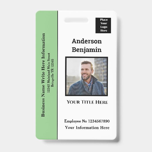 Werknemer Fotonaam Logo-ID-kaartcode Persoonlijk Badge (Voorzijde)