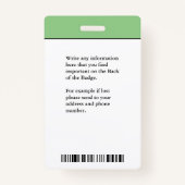 Werknemer Fotonaam Logo-ID-kaartcode Persoonlijk Badge (Achterkant)