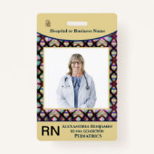 Werknemer Fotonaam Ziekenhuis Logo Custom Badge (Voorkant)