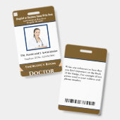 Werknemer Fotonaambalk Code Aangepast Badge (Front & Back)