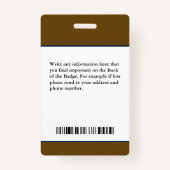 Werknemer Fotonaambalk Code Aangepast Badge (Achterkant)