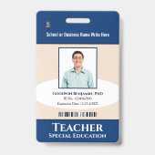 Werknemer Fotonaambalk Code Aangepast Badge (Voorkant)