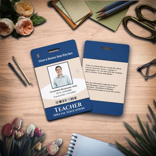 Werknemer Fotonaambalk Code Aangepast Badge