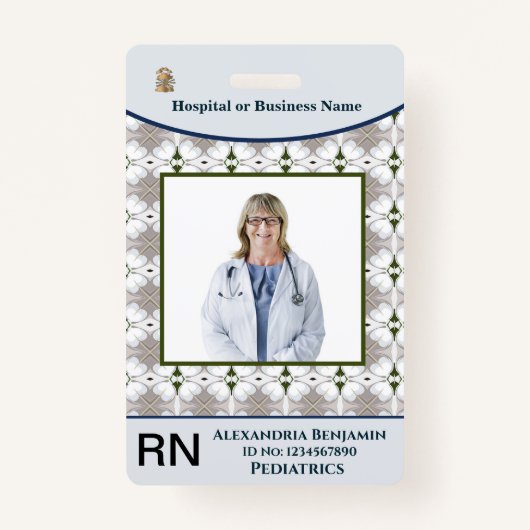 Werknemer Fotonaambalk Code Logo Aangepaste ID Badge (Voorkant)