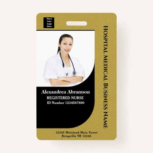 Werknemer Fotonaambalk Code Logo-ID Kaart Aangepas Badge (Voorkant)