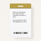 Werknemer Fotonaambalk Code Logo-ID Kaart Aangepas Badge (Achterkant)