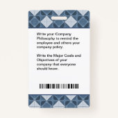 Werknemer Fotonaambalk Code Logo-ID Kaart Aangepas Badge (Achterkant)