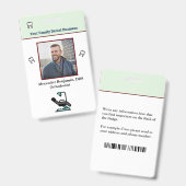 Werknemer Fotosterstreepjescode-ID Badge (Voor- en achterkant)