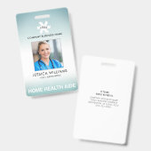 Werknemer Groene Gradiënt Bewerkbare Bezetting Fot Badge (Voor- en achterkant)