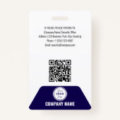  werknemer ID-badge blauw Badge (Achterkant)