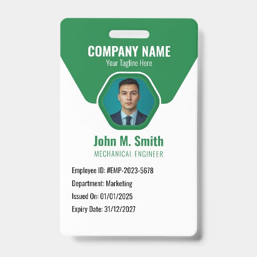 werknemer ID-badge groen Badge (Front)