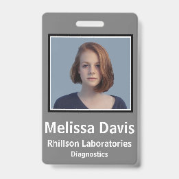 Werknemer ID Badge Steel Grey Vertical Design