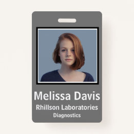 Werknemer ID Badge Steel Grey Vertical Design