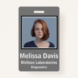 Werknemer ID Badge Steel Grey Vertical Design