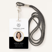 Werknemer ID Bedrijf ID Foto ID Gouden Cirkel Zwar Badge (Voorkant met draagriem)