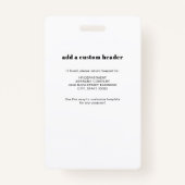 Werknemer-ID Bezoekerspas Aangepaste QR-code Badge (Achterkant)