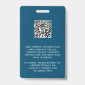 Werknemer ID Foto Logo QR Code Badge (Achterkant)