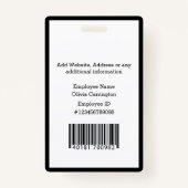 Werknemer ID Fotonaamplaatje Logo Badge (Achterkant)