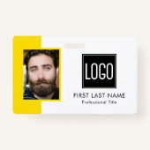 Werknemer-ID | Heldergele Logo-foto Badge (Voorkant)