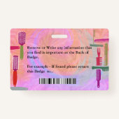 Werknemer ID Kaart Haar Stylist Foto Aangepast Badge (Achterkant)