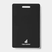 Werknemer ID Kaart Modern Black Personeel Badge (Achterkant)