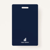 Werknemer-ID-Kaart Modern Dark Blue Personeelsbadg Badge (Achterkant)