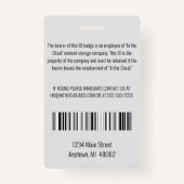 Werknemer ID Licht grijs & zwart Verticaal Badge (Achterkant)