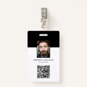 Werknemer ID QR Code Logo Foto Badge (Voorkant met clip)