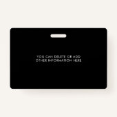 Werknemer-ID | Zwart Wit Logo Foto Badge (Achterkant)