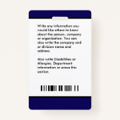 Werknemer identiteitskaart Identificatiekaart Aang Badge (Achterkant)