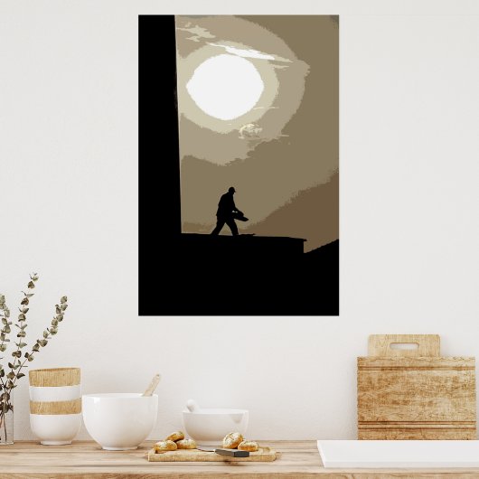 Werknemer in de vroege ochtend poster (Keuken)