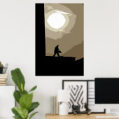 Werknemer in de vroege ochtend poster (Thuiskantoor)