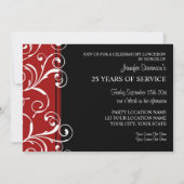 Werknemer Jubileum Lunch Invitations Red Black Kaart (Achterkant)