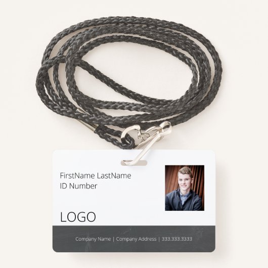 Werknemer Krijtbord Look ID Badge met Barcode (Voorkant met draagriem)