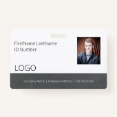Werknemer Krijtbord Look ID Badge met Barcode (Voorkant)