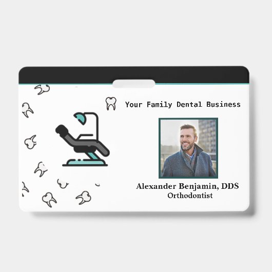 Werknemer Logo baakencodenummer voor foto-Dentist Badge (Voorzijde)