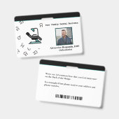 Werknemer Logo baakencodenummer voor foto-Dentist Badge (Voor- en achterkant)