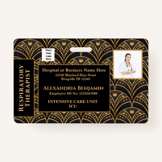 Werknemer Logo Bar Code Hospital Badge (Voorkant)