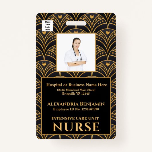 Werknemer Logo Bar Code Hospital Badge (Voorkant)