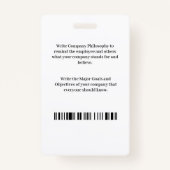 Werknemer Logo Business Bar Code Card Aangepast Badge (Achterkant)