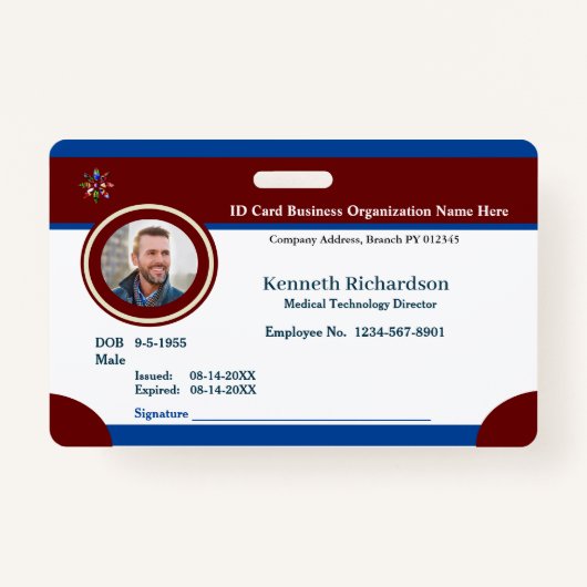 Werknemer Logo Business Bar Code Card Aangepast Badge (Voorkant)
