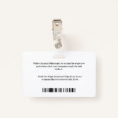 Werknemer Logo Business Bar Code Card Aangepast Badge (Achterkant met clip)