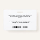 Werknemer Logo Business Bar Code Card Aangepast Badge (Achterkant)