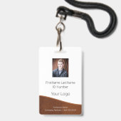 Werknemer Logo Foto ID Bar Code Naam Badge (Voorzijde met lanyard)