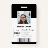 Werknemer Logo Foto-ID zwart Badge (Voorkant)