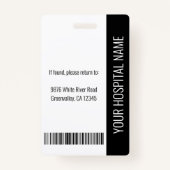 Werknemer Logo-streepjescode zwarte foto-ID Badge (Achterkant)