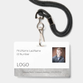 Werknemer Marble Look ID Badge met Barcode (Voorzijde met lanyard)