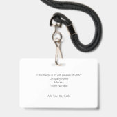 Werknemer Marble Look ID Badge met Barcode (Achterkant met lanyard)