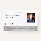 Werknemer Marble Look ID Badge met Barcode (Voorkant)